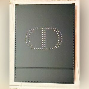 Dior Folding Vanity Mirror Front ‘CD’ w Silver Beading. NEW in Box SEALED.